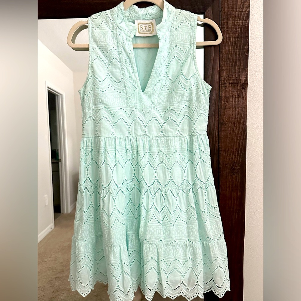 XS light Blue Dress Cotton Lace
